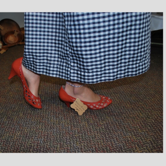 Vintage Gingham Dress USA Summer 4th of July Maxi - Picture 3 of 7